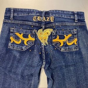 Crazy Daisy Low Rise Flare Jeans
